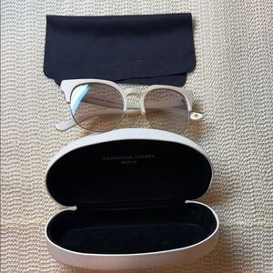 Carolina Lemke CL7459-2 UV400 tan color Sunglasses with Case